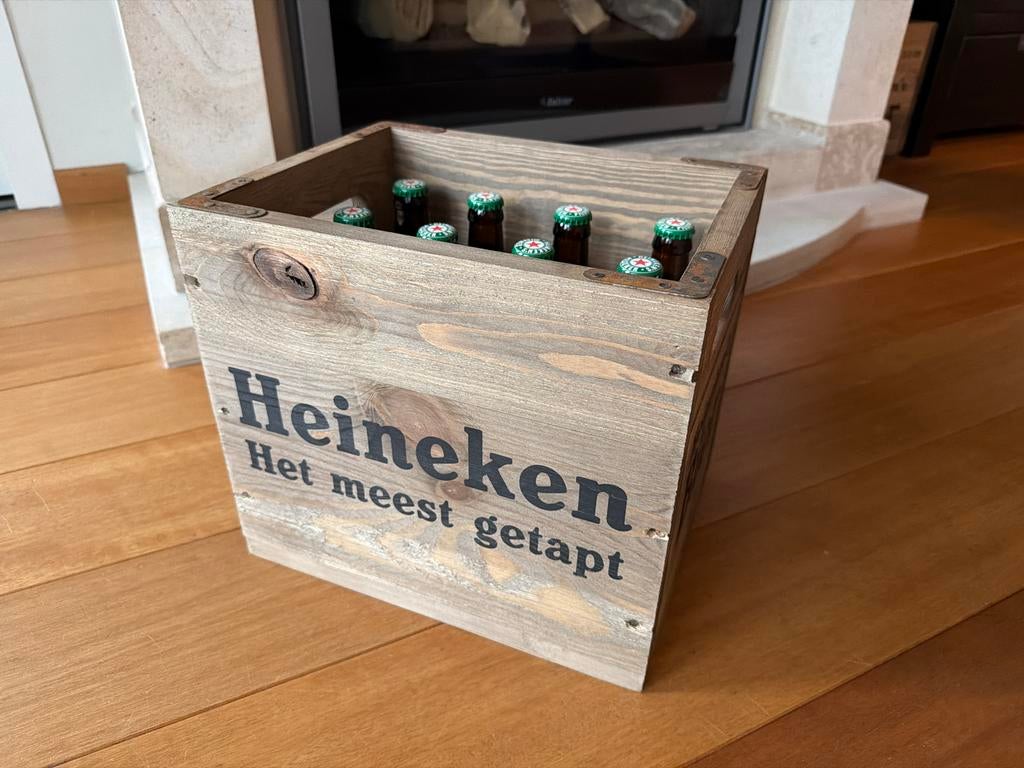 Heineken houten bierkrat - Vintage stijl, Verzamelen, Ophalen, Nieuw, Verpakking