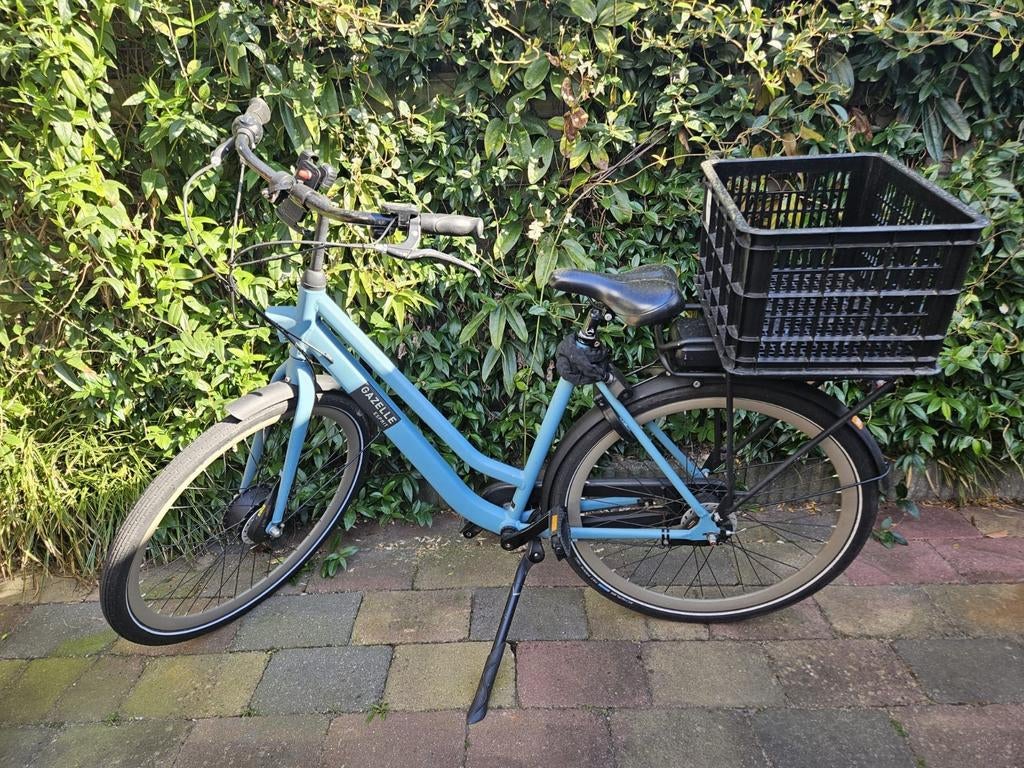 Gazelle stadsfiets met mand - Lichtblauw, Ophalen, Terugtraprem, 50 tot 53 cm, Gazelle