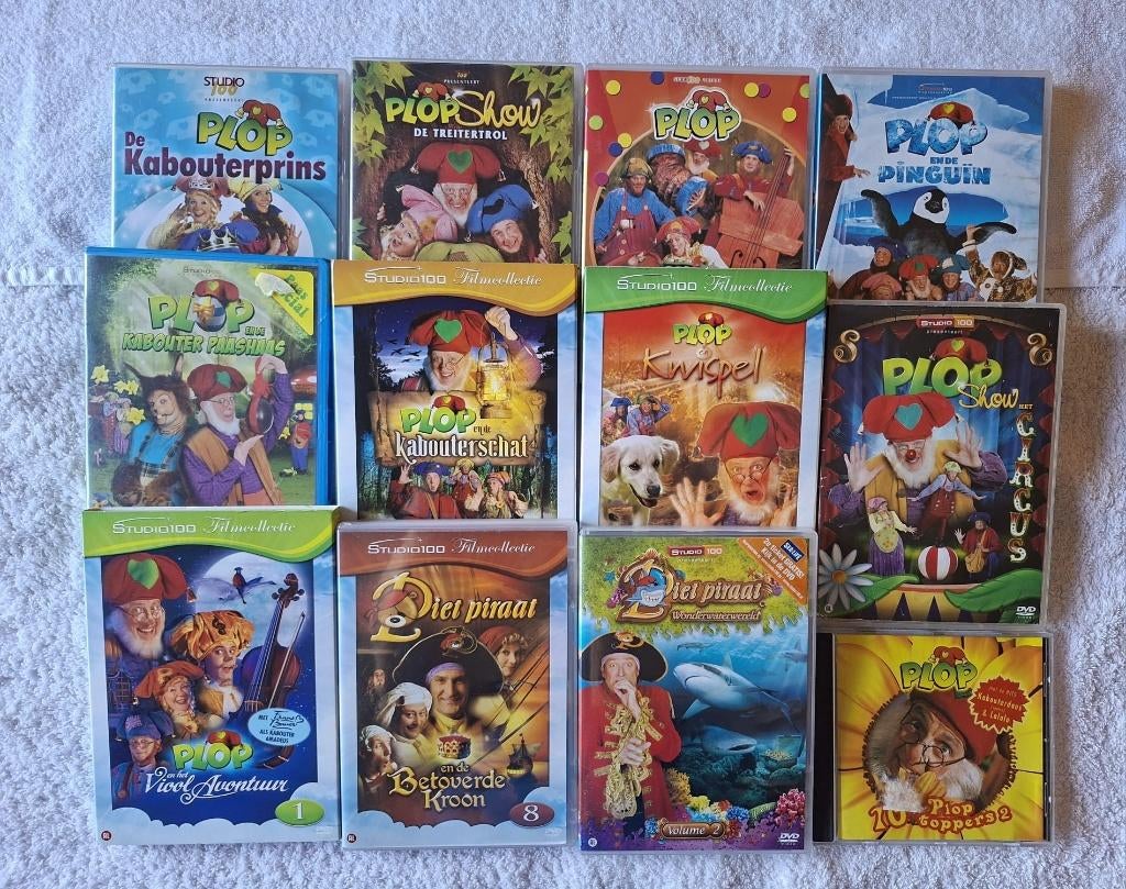 12x Dvd film Show Studio 100 Kabouter Plop Piet Piraat, Alle leeftijden, Ophalen of Verzenden, Zo goed als nieuw