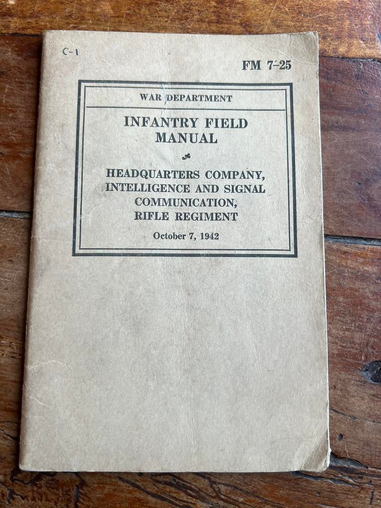 WO2 Amerikaans Signal Corps voorschrift HQ Comp Rifle Reg, Verzamelen, Militaria | Tweede Wereldoorlog, Amerika, Ophalen of Verzenden