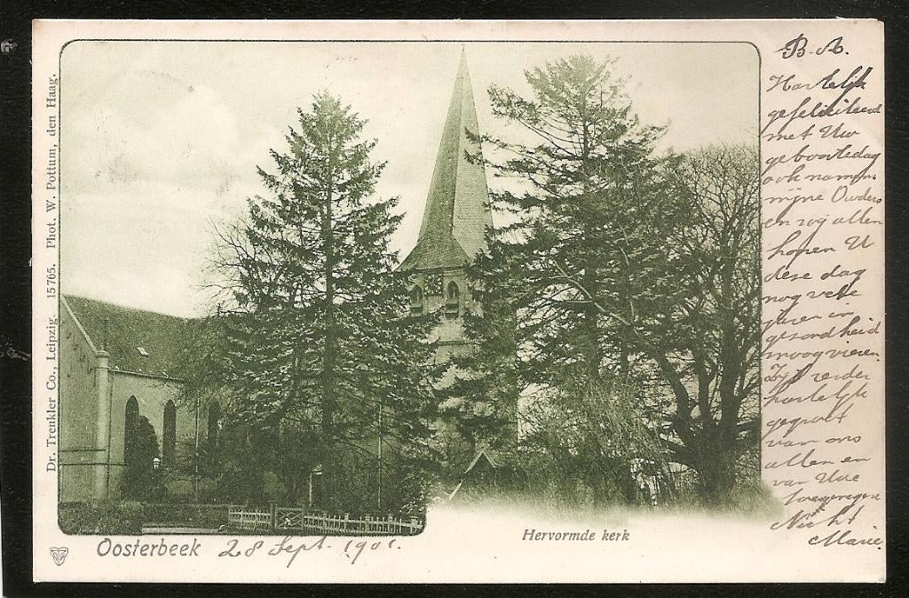 Oosterbeek, Hervormde kerk, Ophalen of Verzenden, Voor 1920, Gelopen, Gelderland