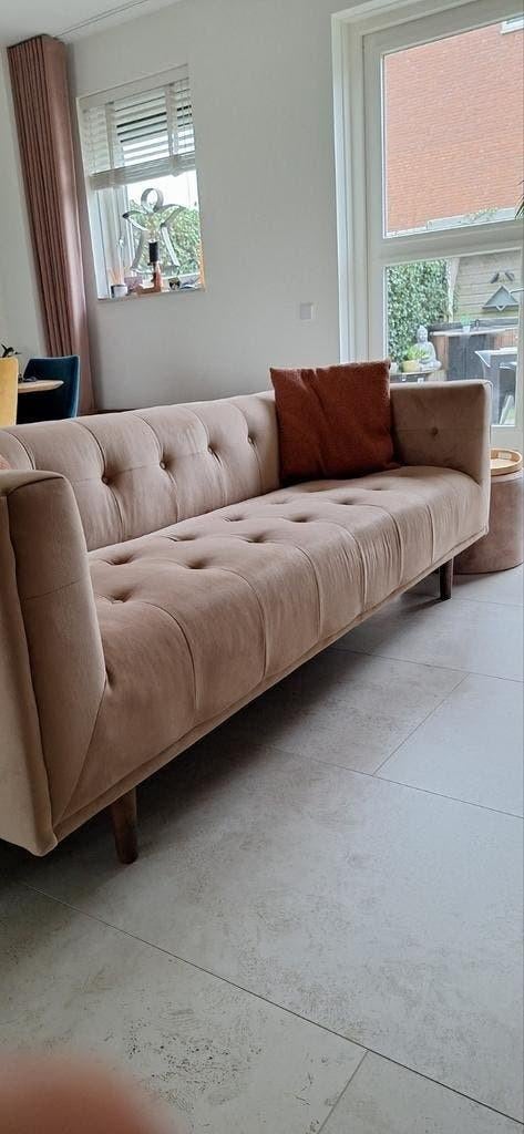 3 zits bank beige van Loods 5, Chesterfield, Driepersoons, 75 tot 100 cm, Ophalen of Verzenden