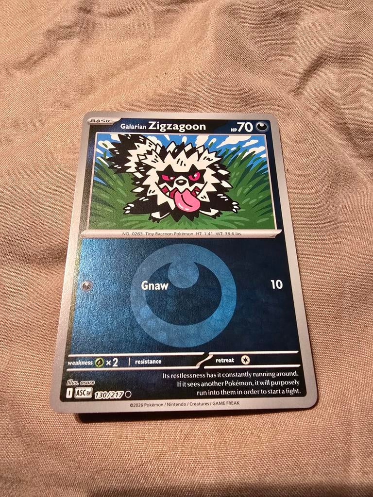 (ASC) Galarian Zigzagoon (130/217) energy Symbol Pattern , Ophalen of Verzenden, Zo goed als nieuw, Losse kaart