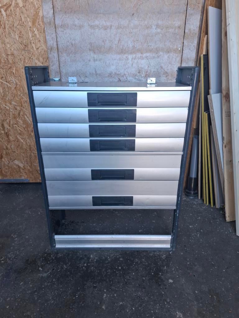 Aluminium ladekast met 6 laden - Werkplaatskast, Huis en Inrichting, Kasten | Ladekasten, Ophalen, Gebruikt, 5 laden of meer, 100 tot 150 cm