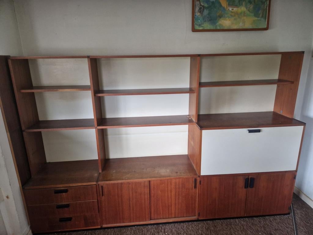Pastoe kast vintage systeemkast haren 60, Ophalen, Teakhout, Gebruikt, 200 cm of meer