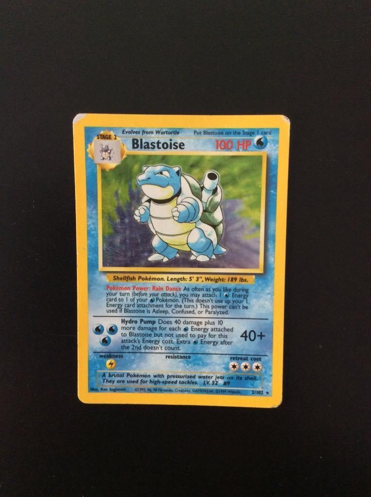 Blastoise - Base set 1 - Pokémonkaart, Ophalen of Verzenden, Gebruikt, Losse kaart, Foil