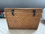 Vintage rieten dekenkist, Ophalen, Overige materialen, Gebruikt, 50 tot 100 cm