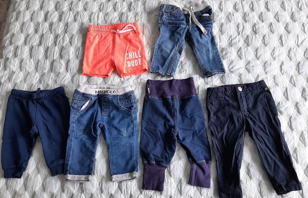 5 x broeken en 1 x korte broek. (maten 74-80), Kinderen en Baby's, Babykleding | Maat 74, Ophalen of Verzenden, Gebruikt, Jongetje