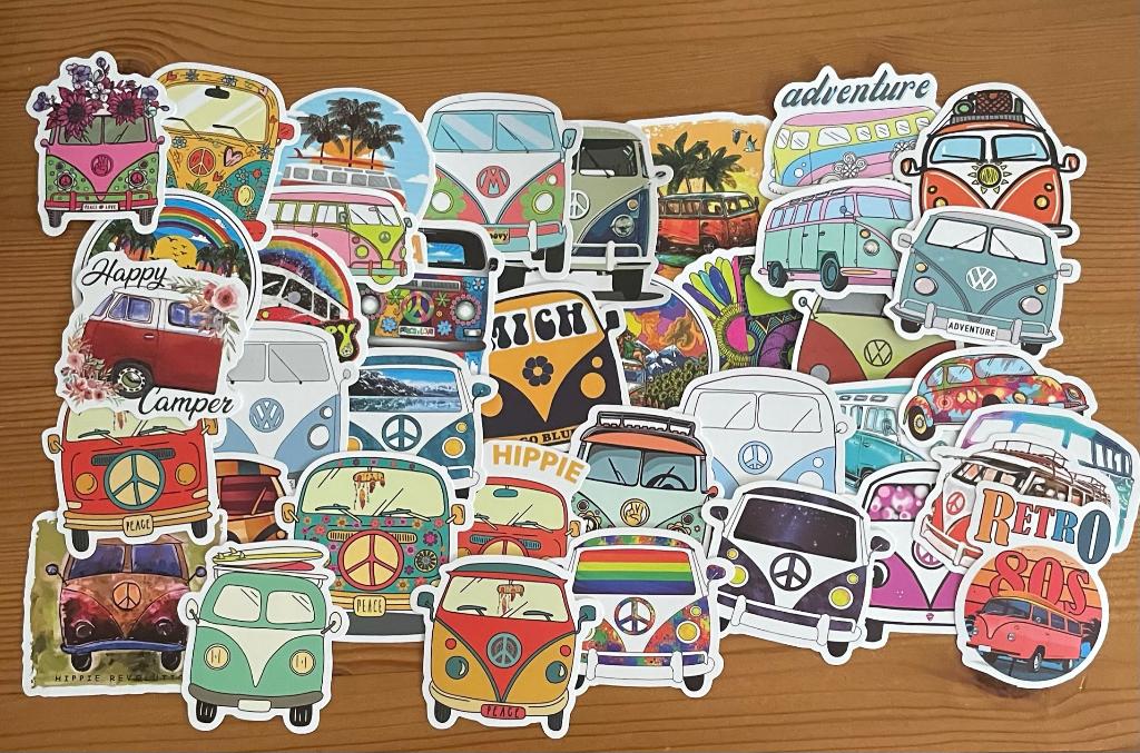 Hippie busjes stickers, Verzenden, Nieuw, Meerdere stickers