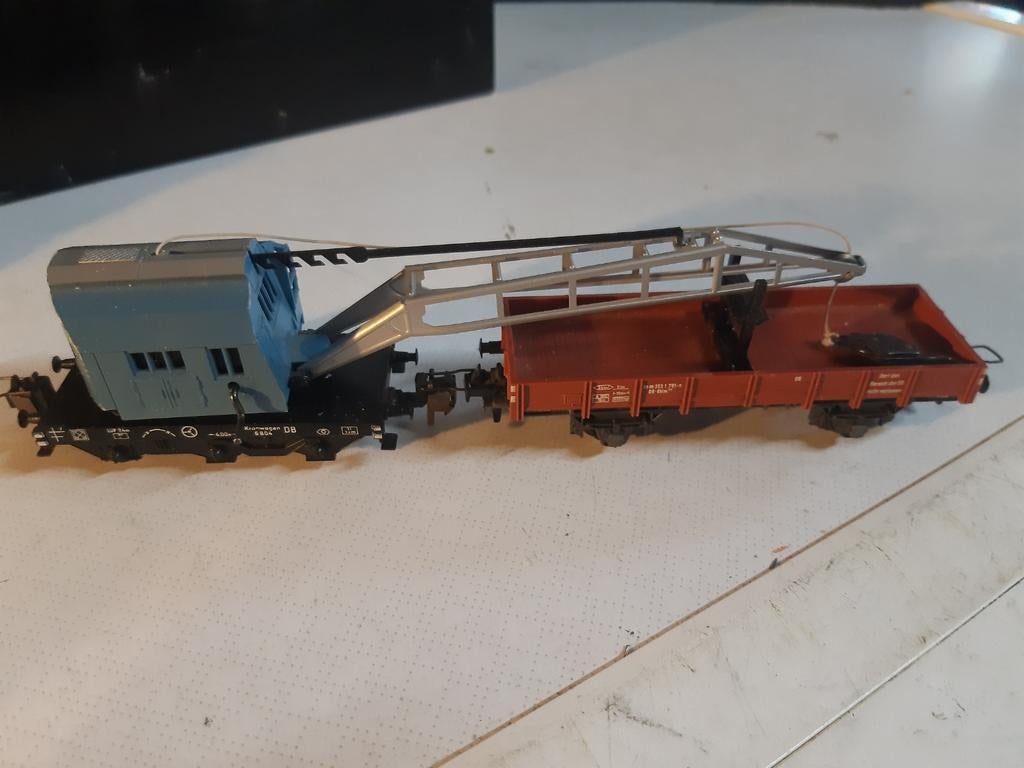 TRIX EXPRESS KRAANWAGEN SET, Hobby en Vrije tijd, Modeltreinen | H0, Ophalen of Verzenden, Gelijkstroom, Wagon, Trix