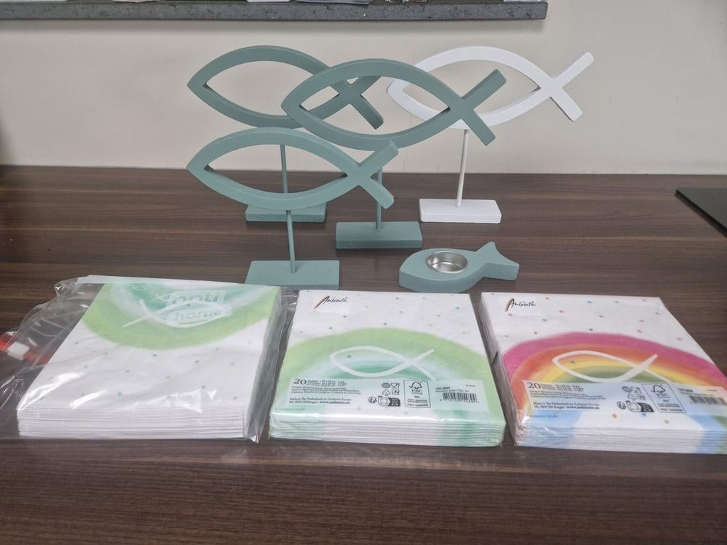 feestelijke tafeldecoratie voor bv communie kinderfeestje, Ophalen of Verzenden, Zo goed als nieuw, Groen, Hout