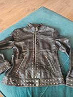 Zwart leren jasje met studs - L'ALTRAMODA, Maat 38/40 (M), Zwart, Ophalen of Verzenden, Gedragen