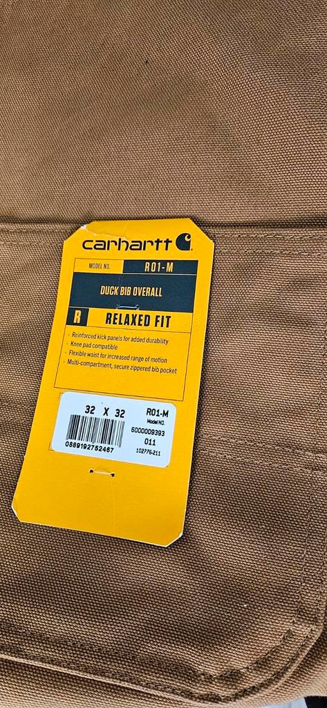 Nieuwe Carhartt Duck Bib Overall - Maat 32x32, Doe-het-zelf en Verbouw, Veiligheidskleding, Ophalen of Verzenden
