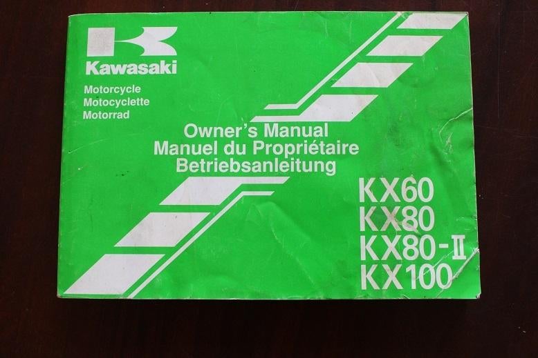 Kawasaki KX60 KX80 II KX100 1996 motorcycle owner's manual, Motoren, Ophalen of Verzenden, Kawasaki