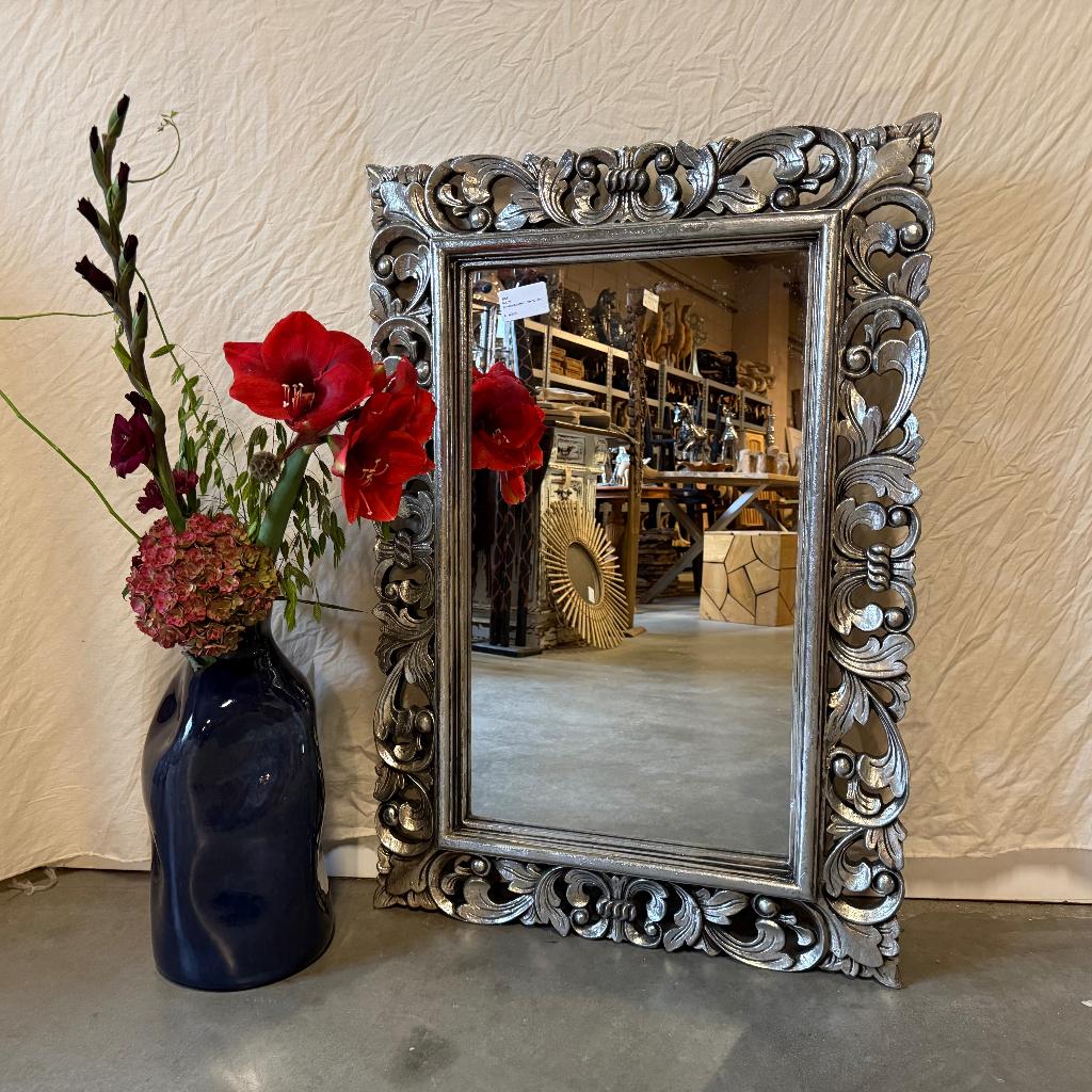 Barok Spiegel -houten lijst - 100 x 70 cm -TTM Wonen, TTM Wonen, Meubels – (Perzische) Tapijten en Woonaccessoires, Nieuw, Ophalen of Verzenden