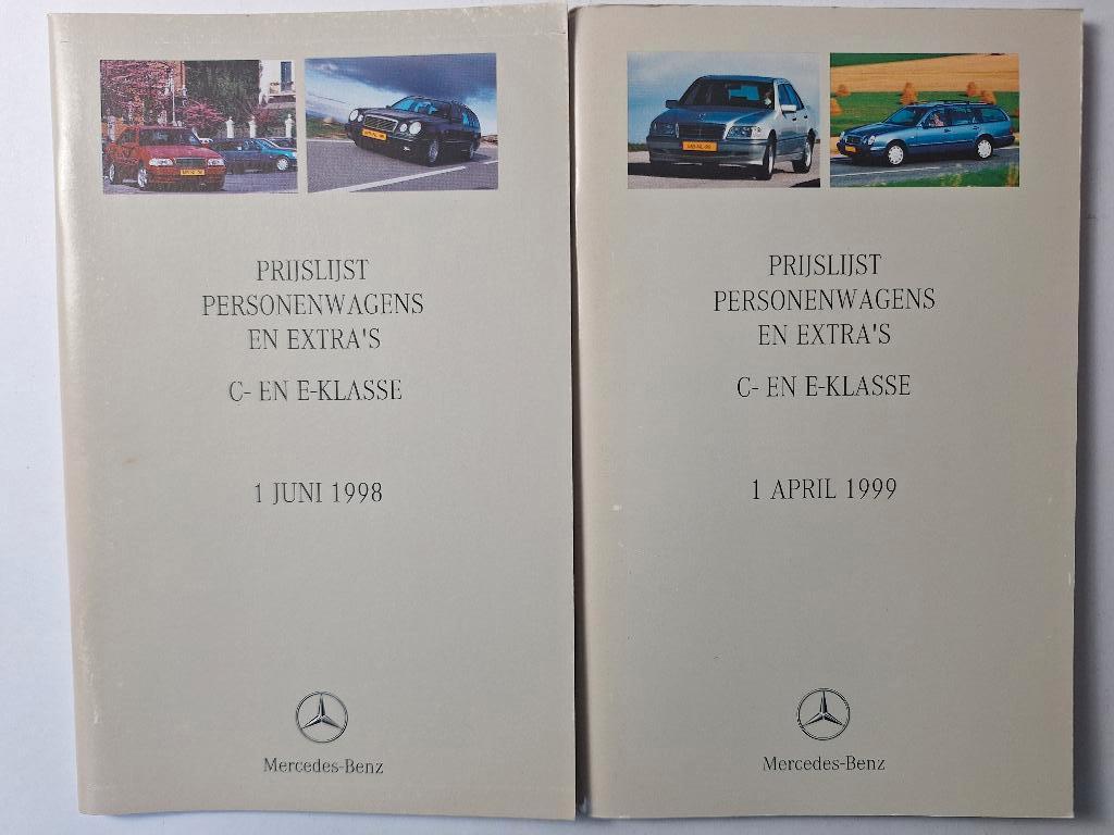 Mercedes C en E klasse prijslijsten 1998 en 1999, Ophalen of Verzenden, Zo goed als nieuw, Mercedes