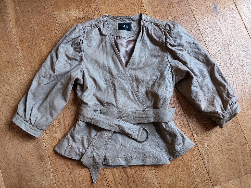 Prachtig leren jasje Ibana, Maat 38/40 (M), Beige, Nieuw, Ophalen of Verzenden