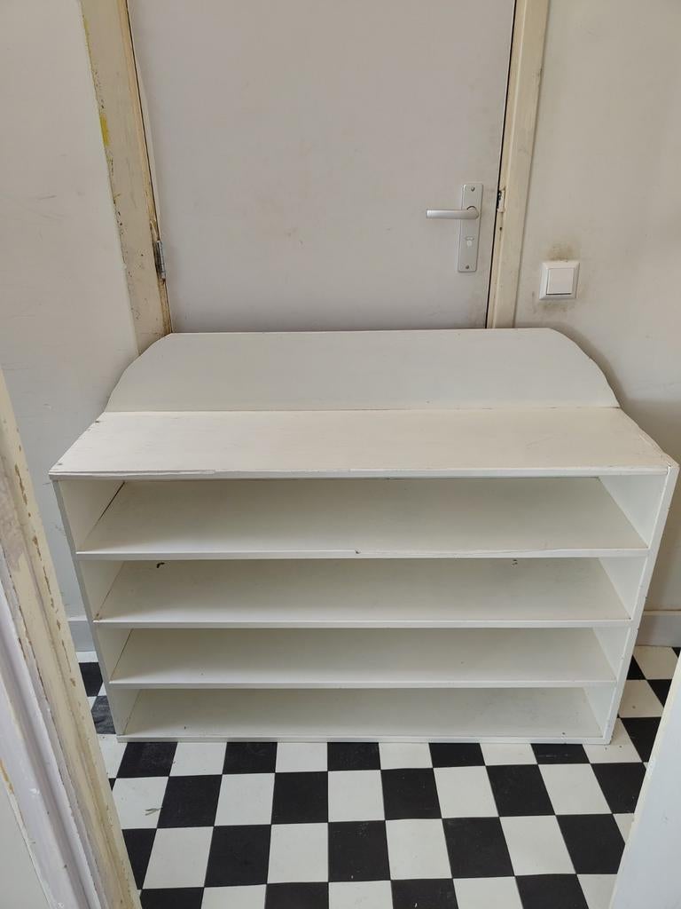 Witte houten boekenkast / dressoirkast, Huis en Inrichting, Kasten | Boekenkasten, Ophalen, Gebruikt, 25 tot 50 cm, 50 tot 100 cm