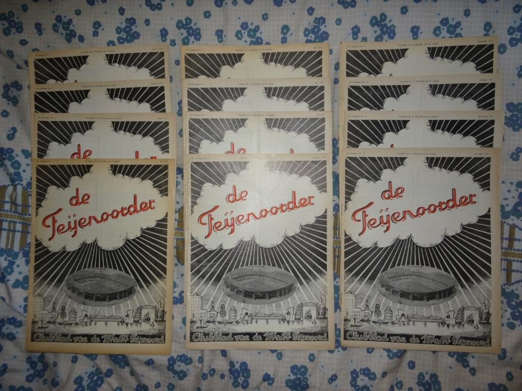 Complete losse jaargang " De Feijenoorder " 12 nrs. van 1951, Verzamelen, Ophalen, Gebruikt, Feyenoord, Boek of Tijdschrift