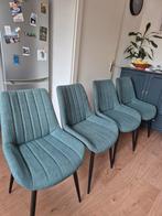 Mooie blauw/groene stoffen kuipstoel - weinig gebruikt, Ophalen, Blauw, Zo goed als nieuw, Eén