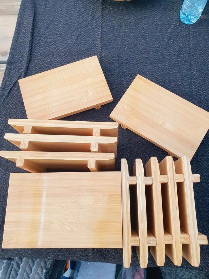 Bamboo Sushi / Borrel planken 15 stuks, Huis en Inrichting, Keuken | Servies, Zo goed als nieuw, Schaal of Schalen, Overige stijlen