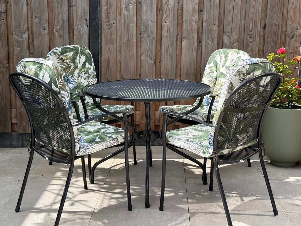 Kettlar Kos 4 persoons tuinset met kussens, Ophalen, 4 zitplaatsen, Aluminium, Zo goed als nieuw