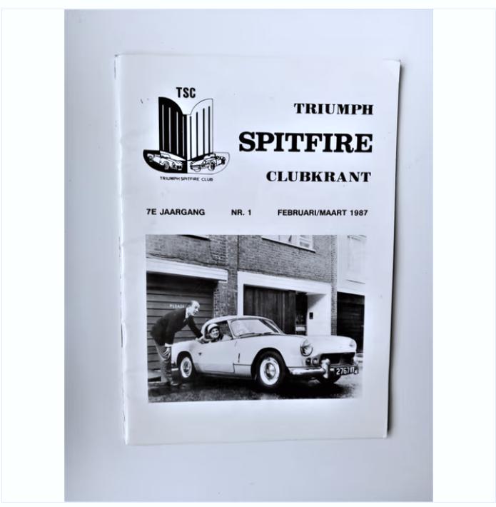 triumph spitfire clubblad nr.1 uit 1987, Ophalen of Verzenden, Zo goed als nieuw, Overige merken, TSC