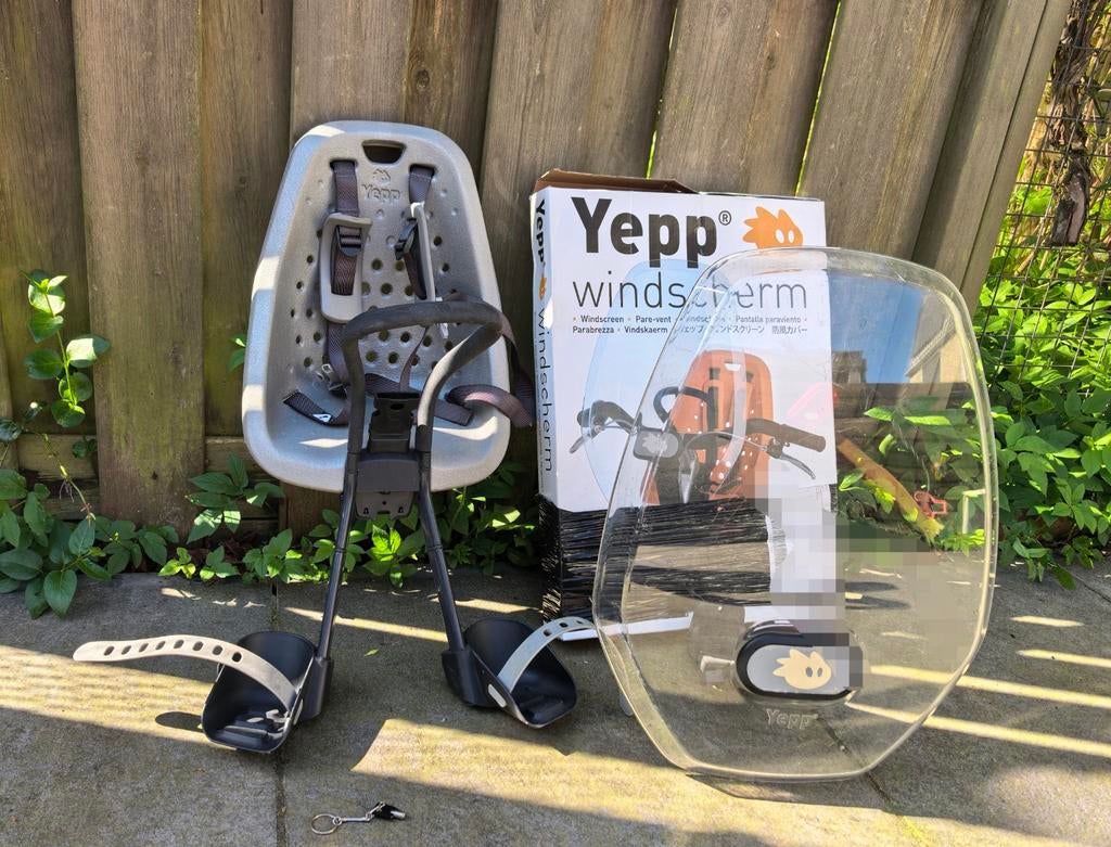 Yepp grijs voorzitjes met windscherm (9 maanden-3 jaar), Ophalen, Yepp, Voorzitje, Gebruikt