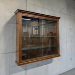 vintage ondiepe houten hangkast / vitrine / etagere, Ophalen, Gebruikt, 105 cm of meer, 100 cm of meer