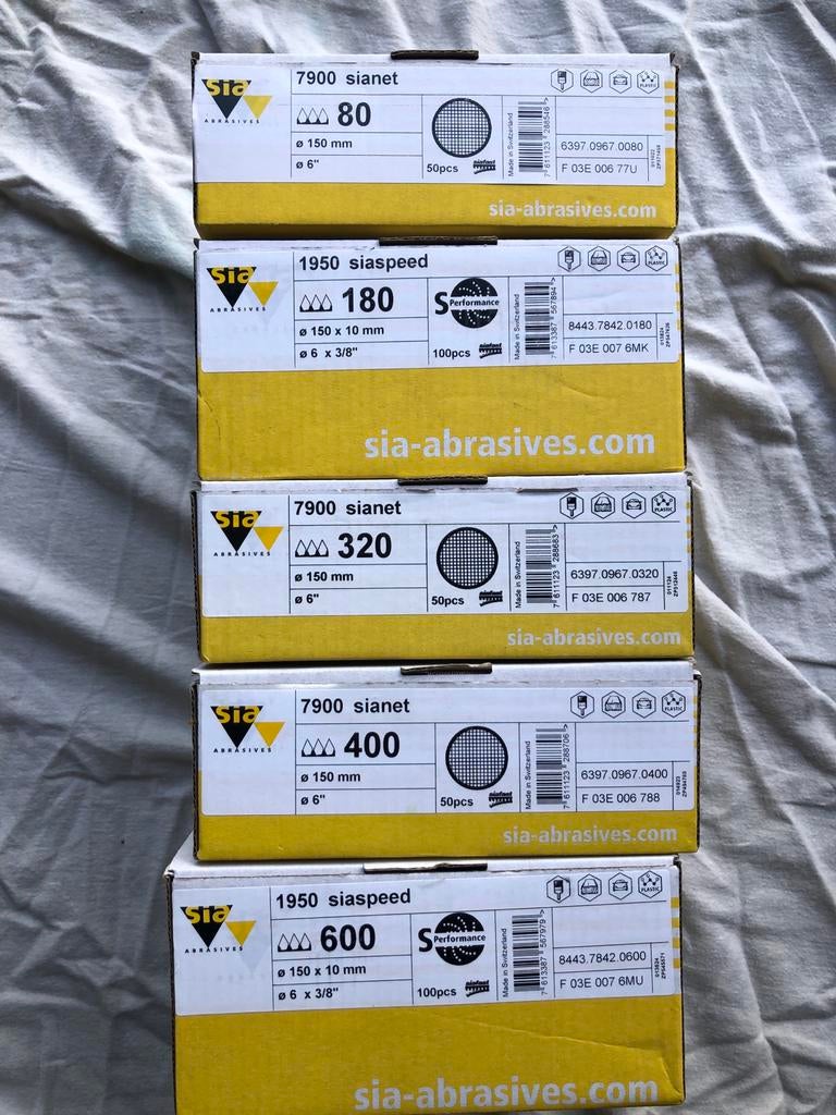 Sia Abrasives Schuurpapier Schijven - Diverse Korrels, Ophalen of Verzenden, Nieuw, Minder dan 600 watt, Excentrische schuurmachine