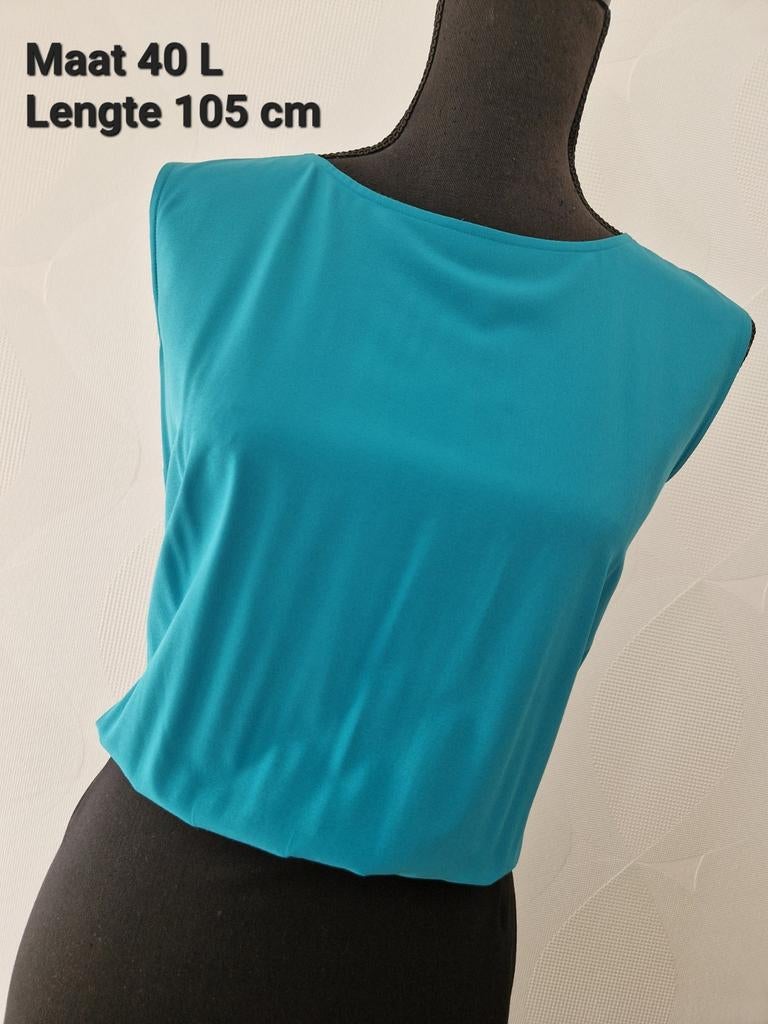 La dress ladress jurk maat 40 L kokerjurk zwart turquoise, Kleding | Dames, Jurken, Maat 38/40 (M), Zwart, Ophalen of Verzenden