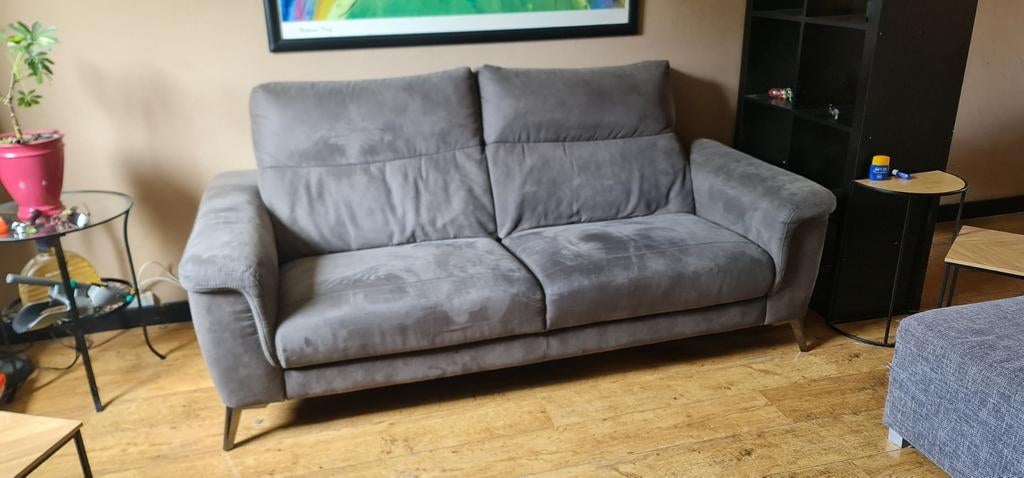 Ruime 2 zitter Grijs, Huis en Inrichting, Banken | Bankstellen, Ophalen, Gebruikt, 75 tot 100 cm, 200 tot 250 cm