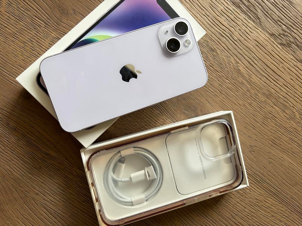 iPhone 14 128GB Paars, zo goed als nieuw, Ophalen, 128 GB, Paars, Zo goed als nieuw