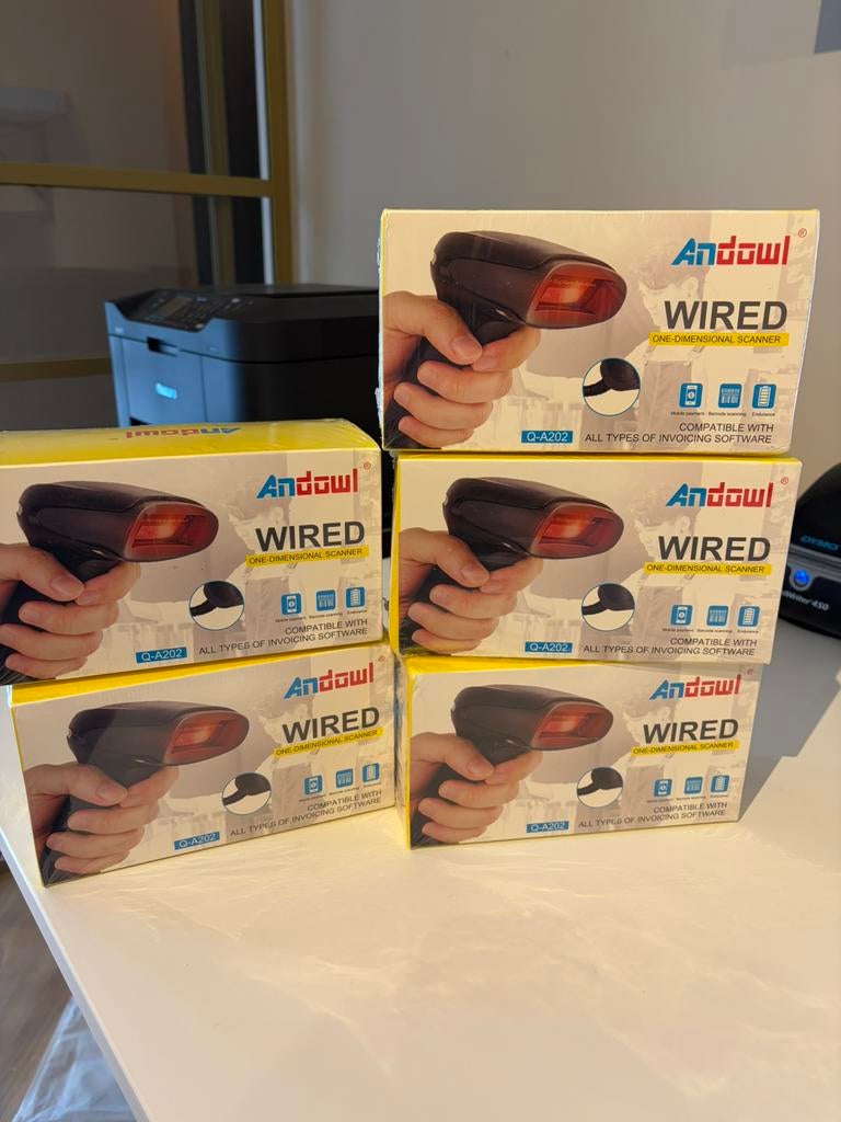 5 stuks barcode scanner Q-A202 nieuw in verpakking, Computers en Software, Scanners, Ophalen of Verzenden, Nieuw, Barcodescanner