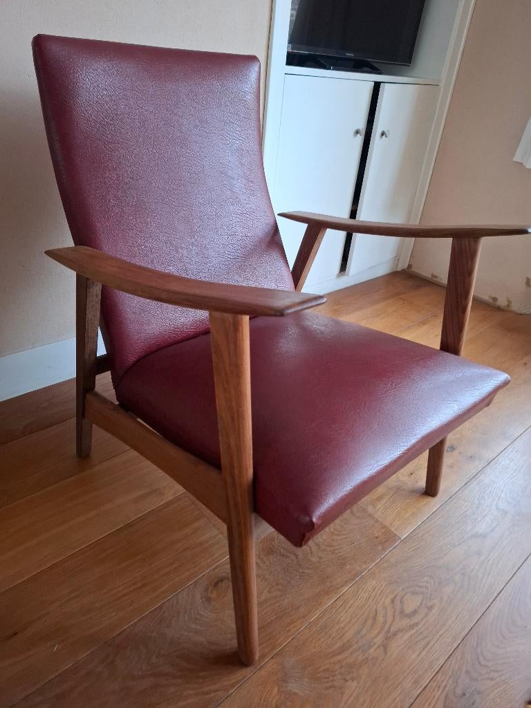 Mooie retro stoel fauteuil, Ophalen, Overige materialen, 75 tot 100 cm, Zo goed als nieuw