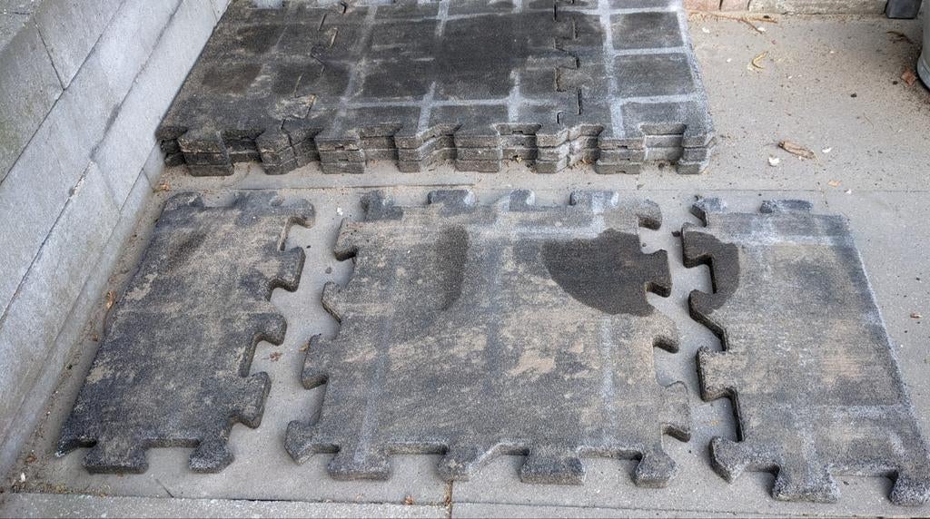 Rubberen tegels model Hornbach, Ophalen, Gebruikt