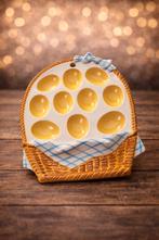 Keramieken eierhouder in mandjesvorm, Ophalen of Verzenden