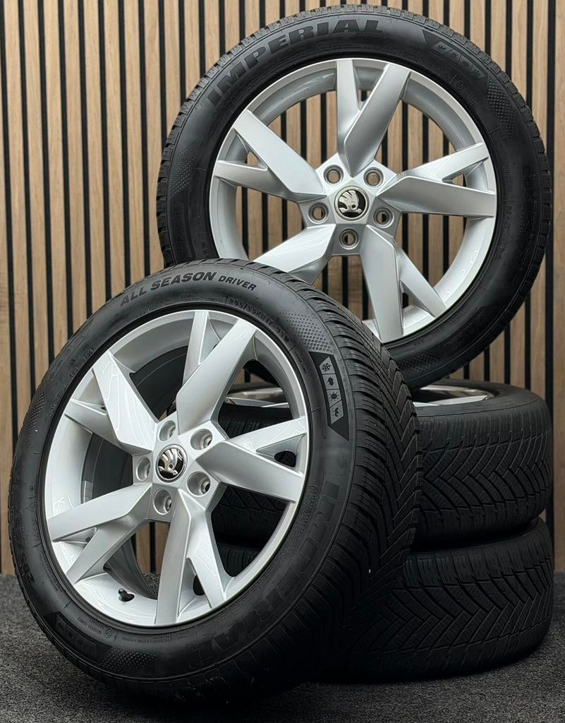 Originele 17 inch Skoda Octavia 5x112 ET46 205/55 All Season, Ophalen, ., Banden en Velgen, 17 inch