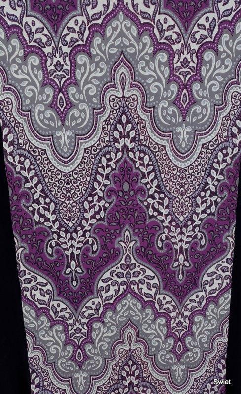 12895 Nieuw paars barok behang met glitters en krullen swiet, Verzenden, Minder dan 10 m², Paars