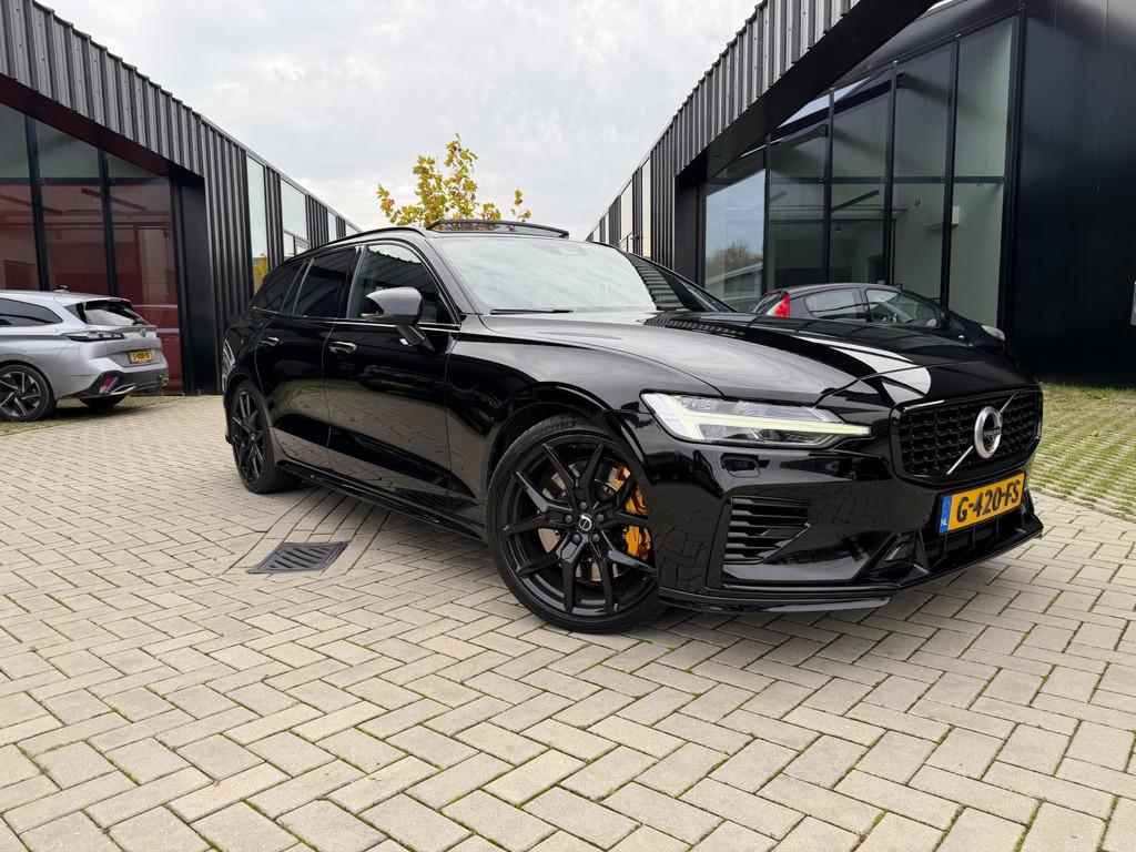 Volvo V60 2.0 T8 Twin Engine AWD Polestar 405PK! Pano Bowers, Auto's, Automaat, Gebruikt, Leder en Stof, Zwart