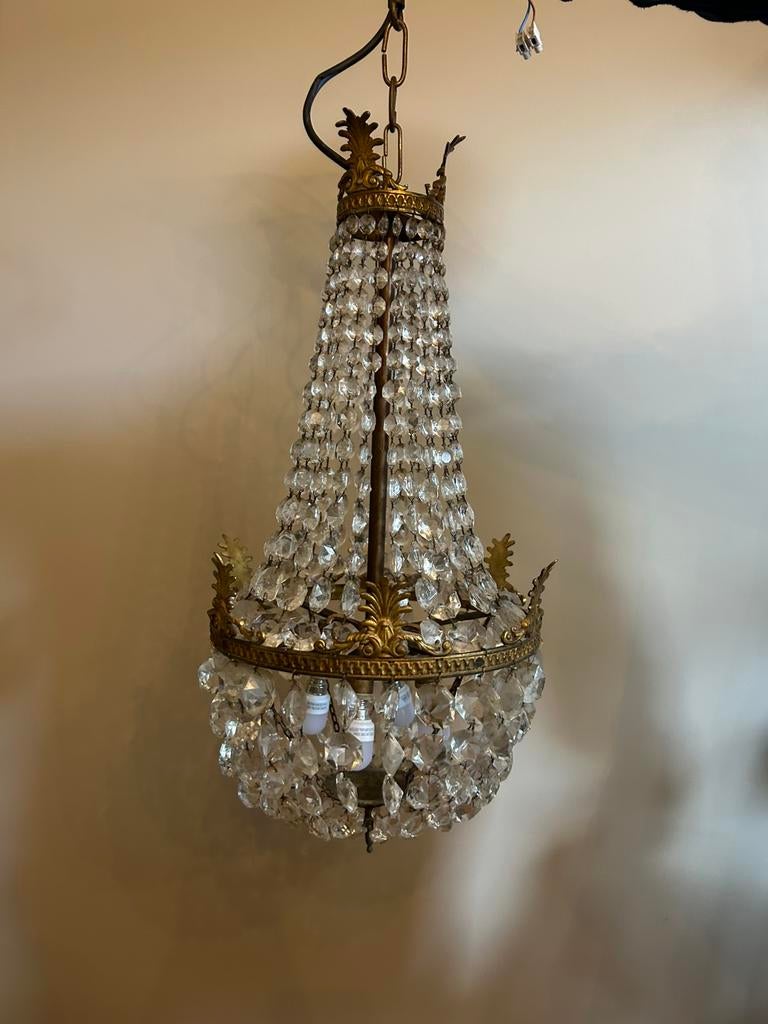 Zakkroon / kroonluchter glas, Ophalen, Glas