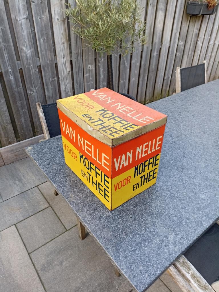 Van Nelle doos, Ophalen, Gebruikt, Reclamebord