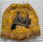 Indiase Lehenga: Gele Rok & Donkergroene Blouse (M/L), Kleding | Dames, Ophalen of Verzenden, Zo goed als nieuw, Maat 42/44 (L)
