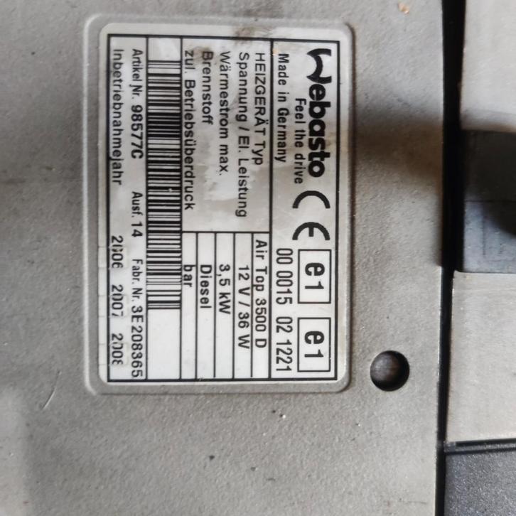 Webasto Airtop 3500 Diesel Kachel Compleet, Auto-onderdelen, Airco en Verwarming, Universele onderdelen, Gebruikt, Ophalen of Verzenden