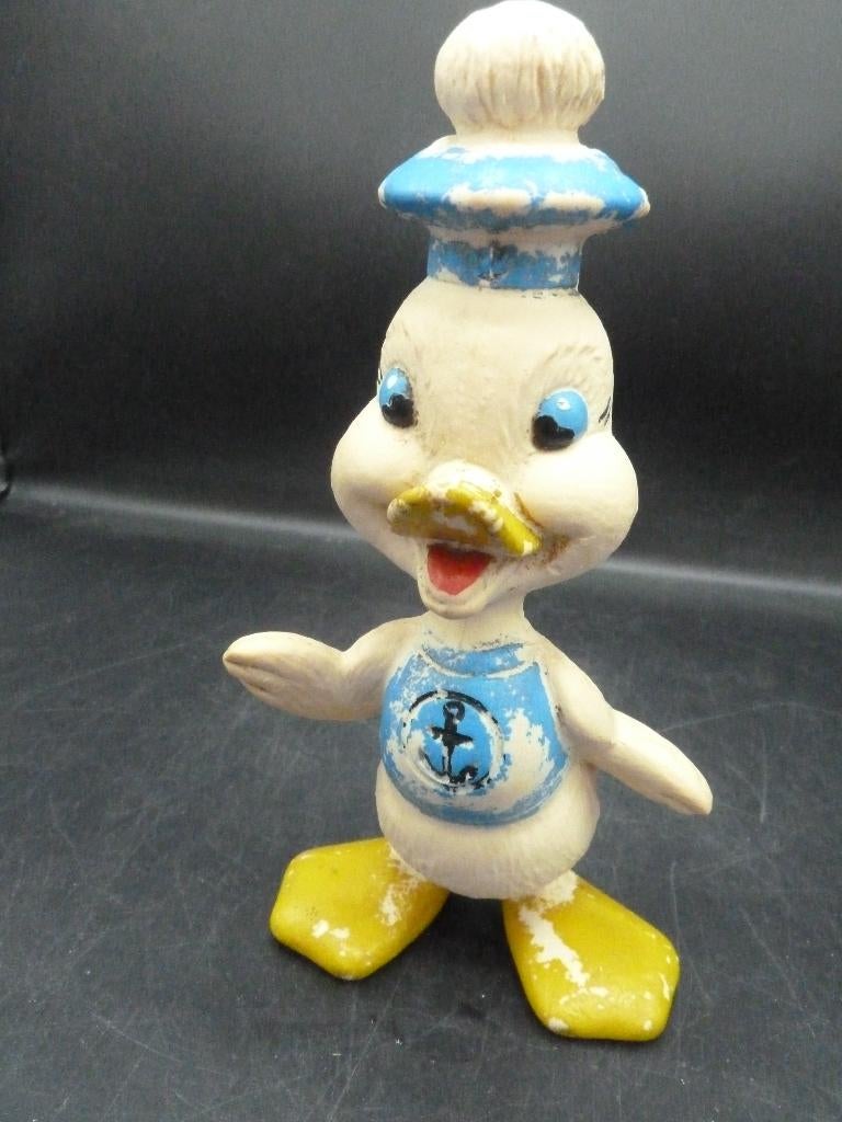 Oude Donald Duck rubber zonder geluid, Ophalen of Verzenden, Donald Duck, Gebruikt, Beeldje of Figuurtje