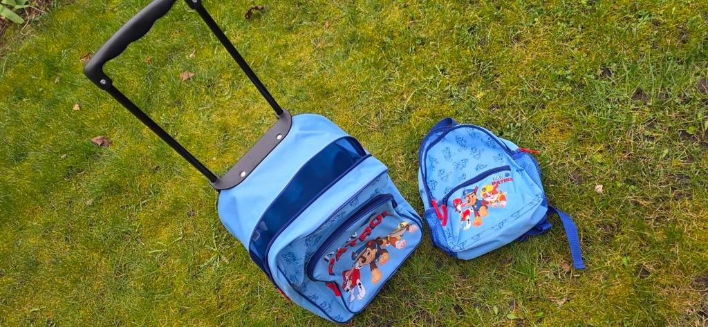 Paw Patrol Rugzak Rolkoffer + Klein Rugzakje, Ophalen, Zo goed als nieuw
