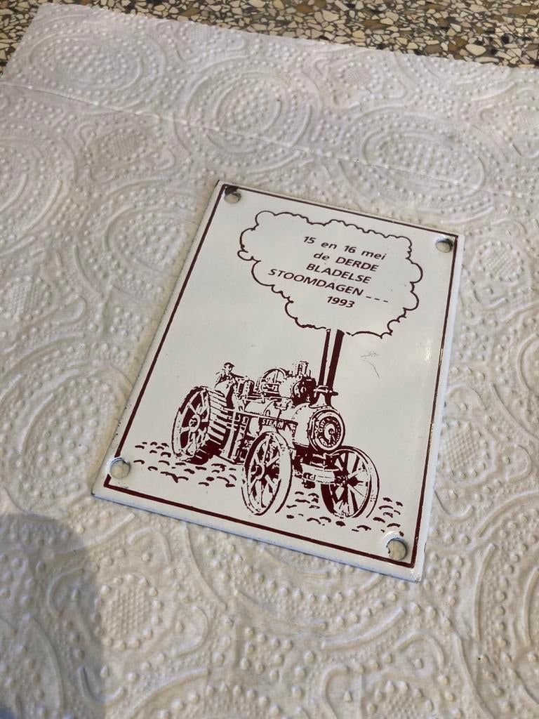 Emaille bordje stoomdagen, Ophalen of Verzenden, Zo goed als nieuw