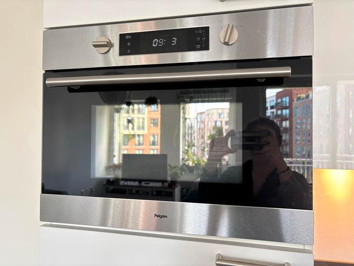 Pelgrim inbouw combimagnetron MAC396RVS, Witgoed en Apparatuur, Ovens, Zo goed als nieuw, Inbouw, Oven, 45 tot 60 cm, Magnetronfunctie