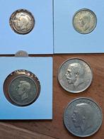 Engeland - 5 zilveren munten type verzameling 1914 - 1942, Ophalen of Verzenden, Overige landen, Setje, Zilver