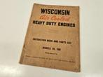 Wisconsin instruction book & parts list 1964 origineel, Niet ingevuld, Gebruikt, Niet ingevuld, Ophalen of Verzenden